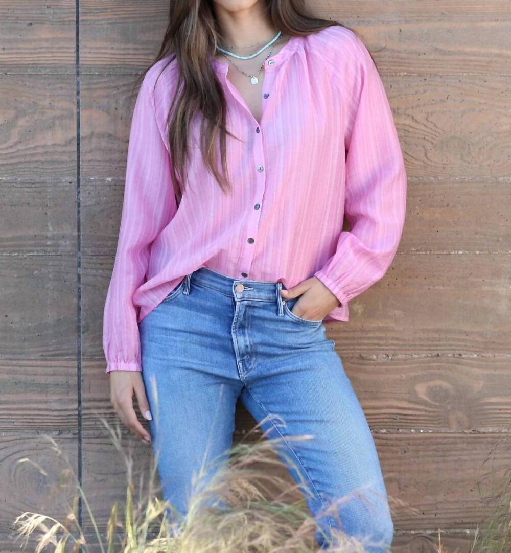 NEW DYLAN gigi button-down blouse in pink